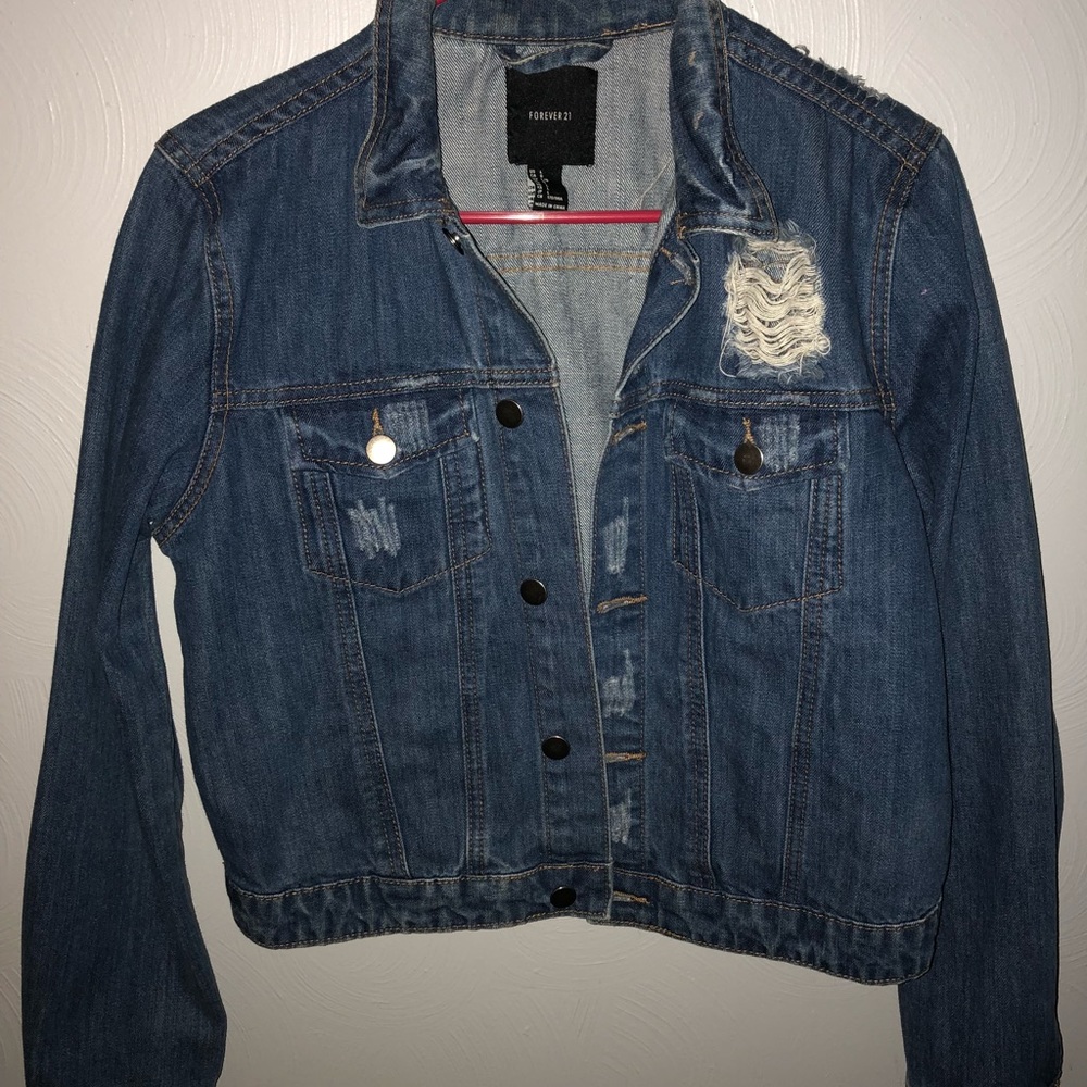 cropped jean jacket